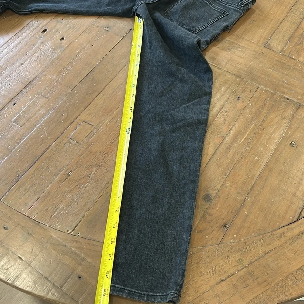 Gap kids black denim button front skinny overalls jeans size medium